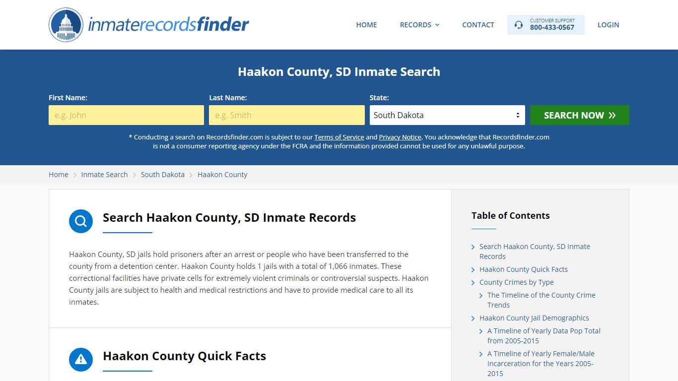 Haakon County, SD Inmate Lookup & Jail Records Online